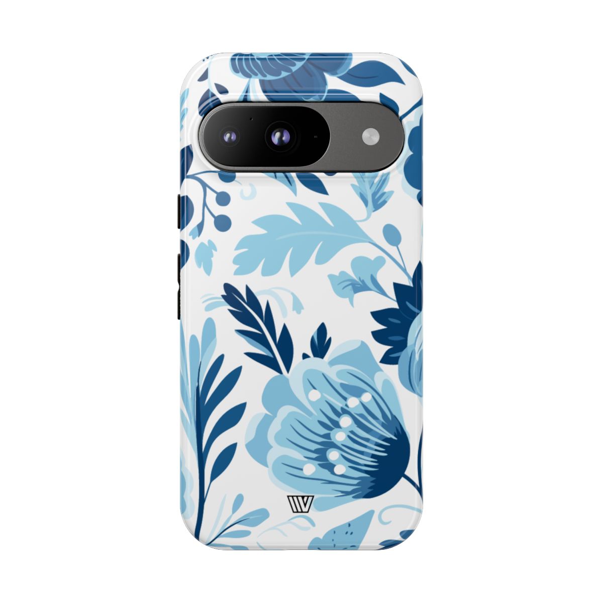 Blue White Flowers Tough Phone Case
