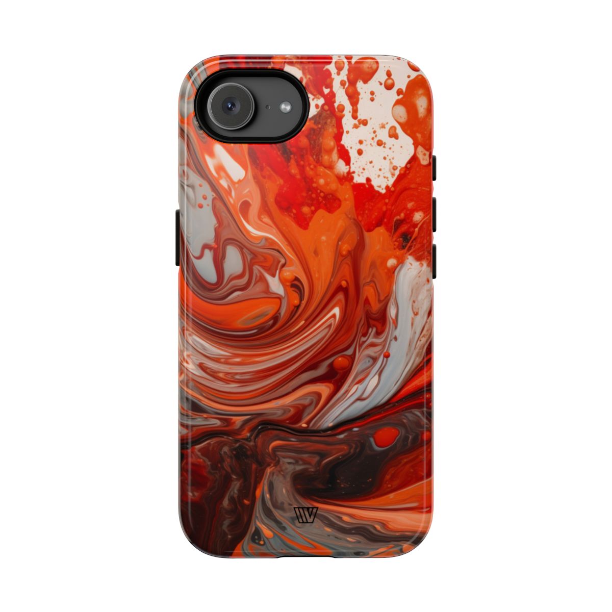 White Fire Paint Swirl Tough Phone Case