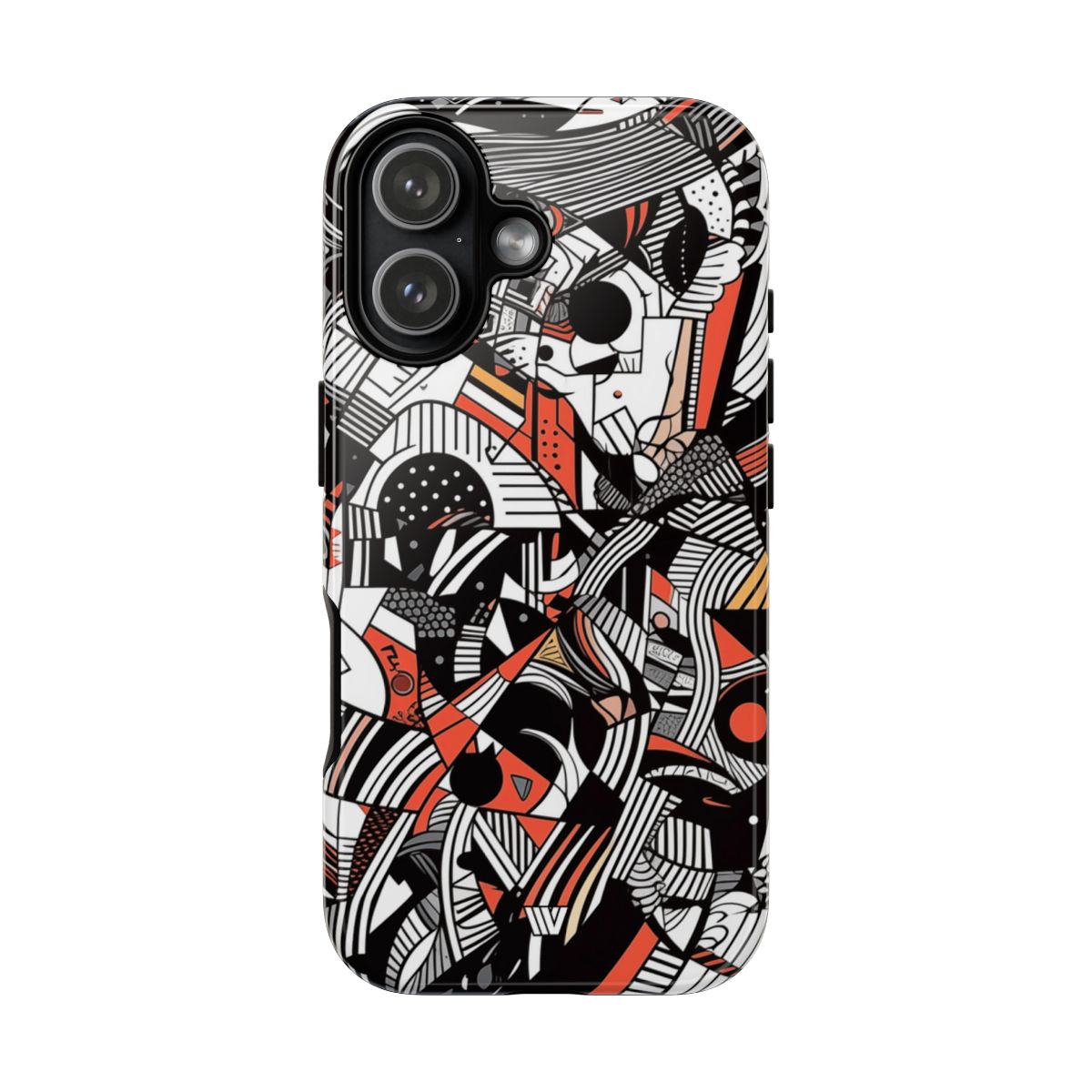 Abstract Doodle Tough Phone Case Dual-Layer Protection