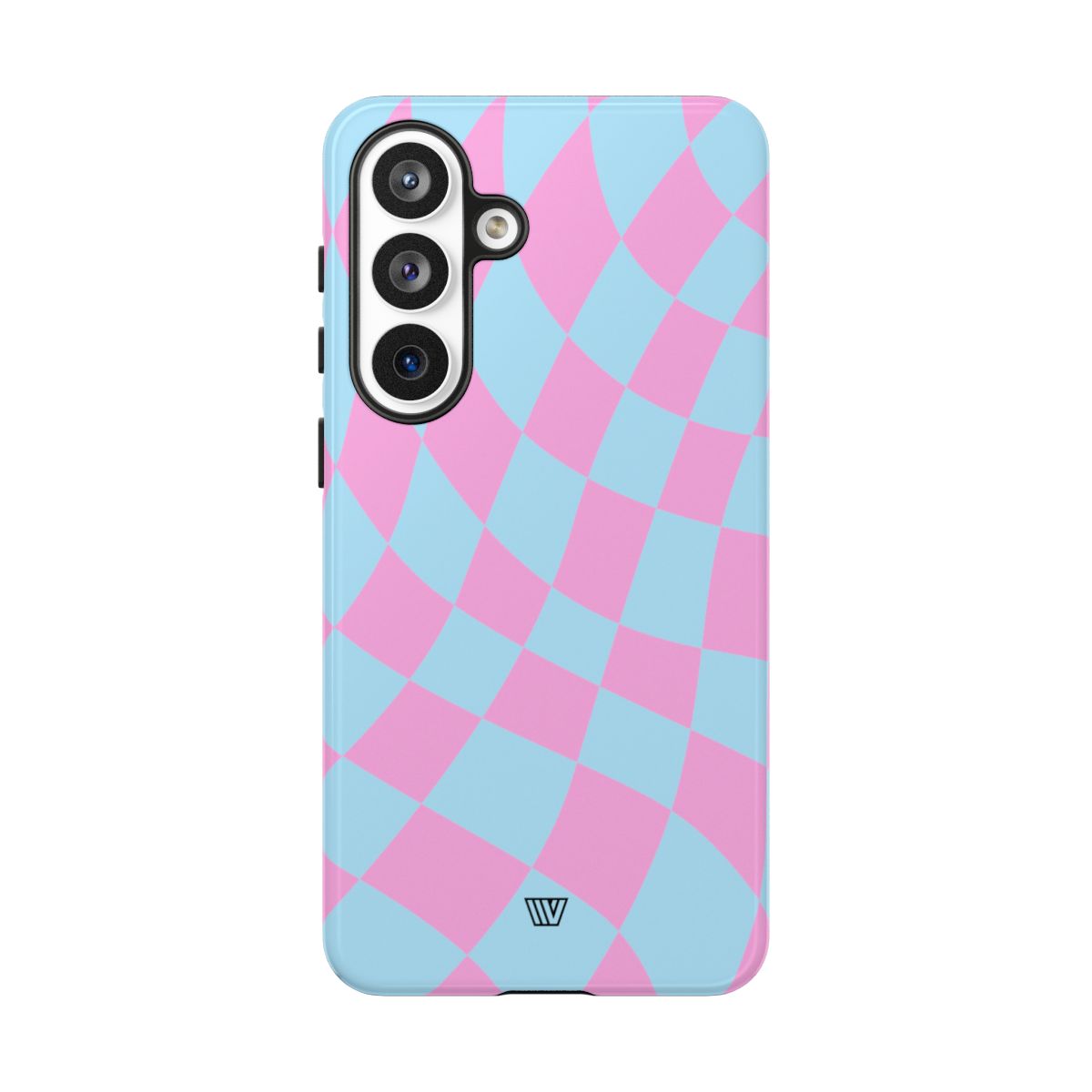 Blue Pink Curvy Checkerboard Tough Phone Case Trovvve