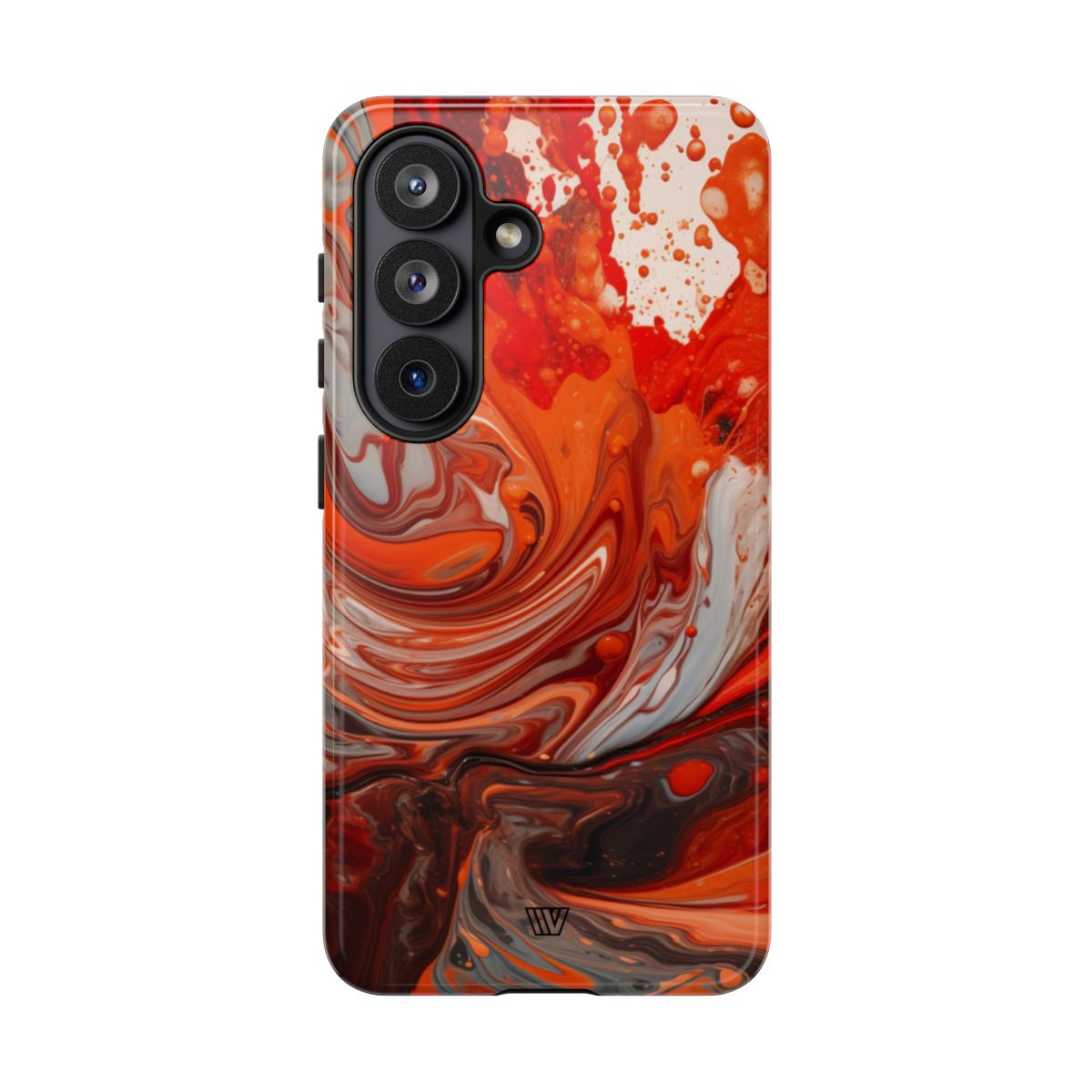 White Fire Paint Swirl Tough Phone Case