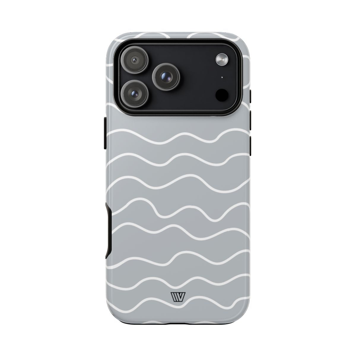 Tough Phone Case Gray Waves Dual-Layer Protection