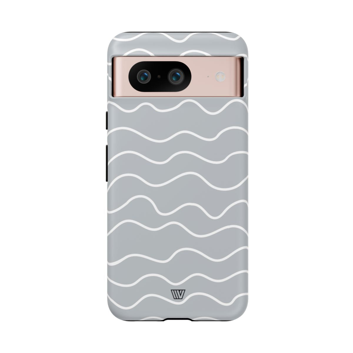 Tough Phone Case Gray Waves Dual-Layer Protection