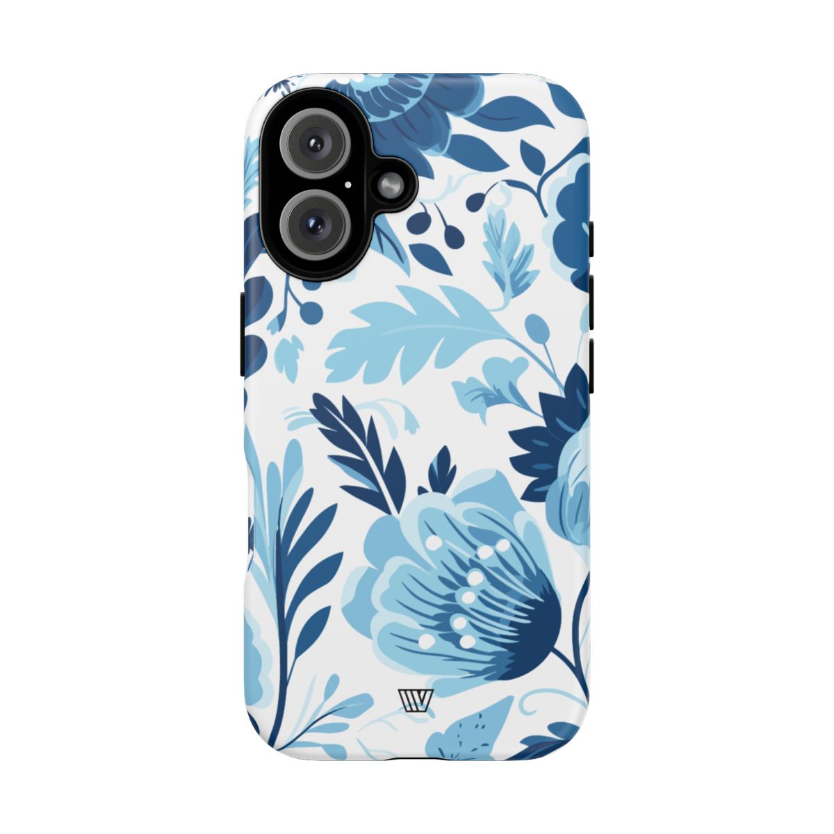 Blue White Flowers Tough Phone Case