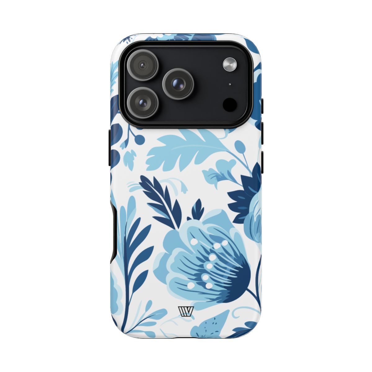 Blue White Flowers Tough Phone Case