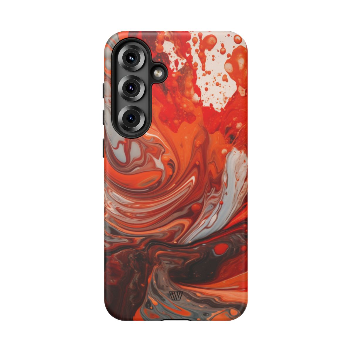 White Fire Paint Swirl Tough Phone Case