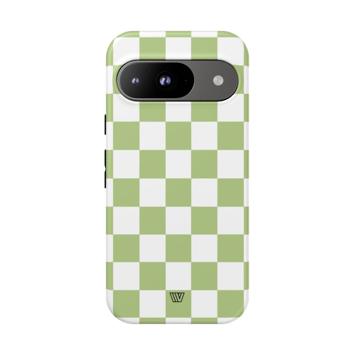 Pale Olive White Checkerboard Tough Phone Case
