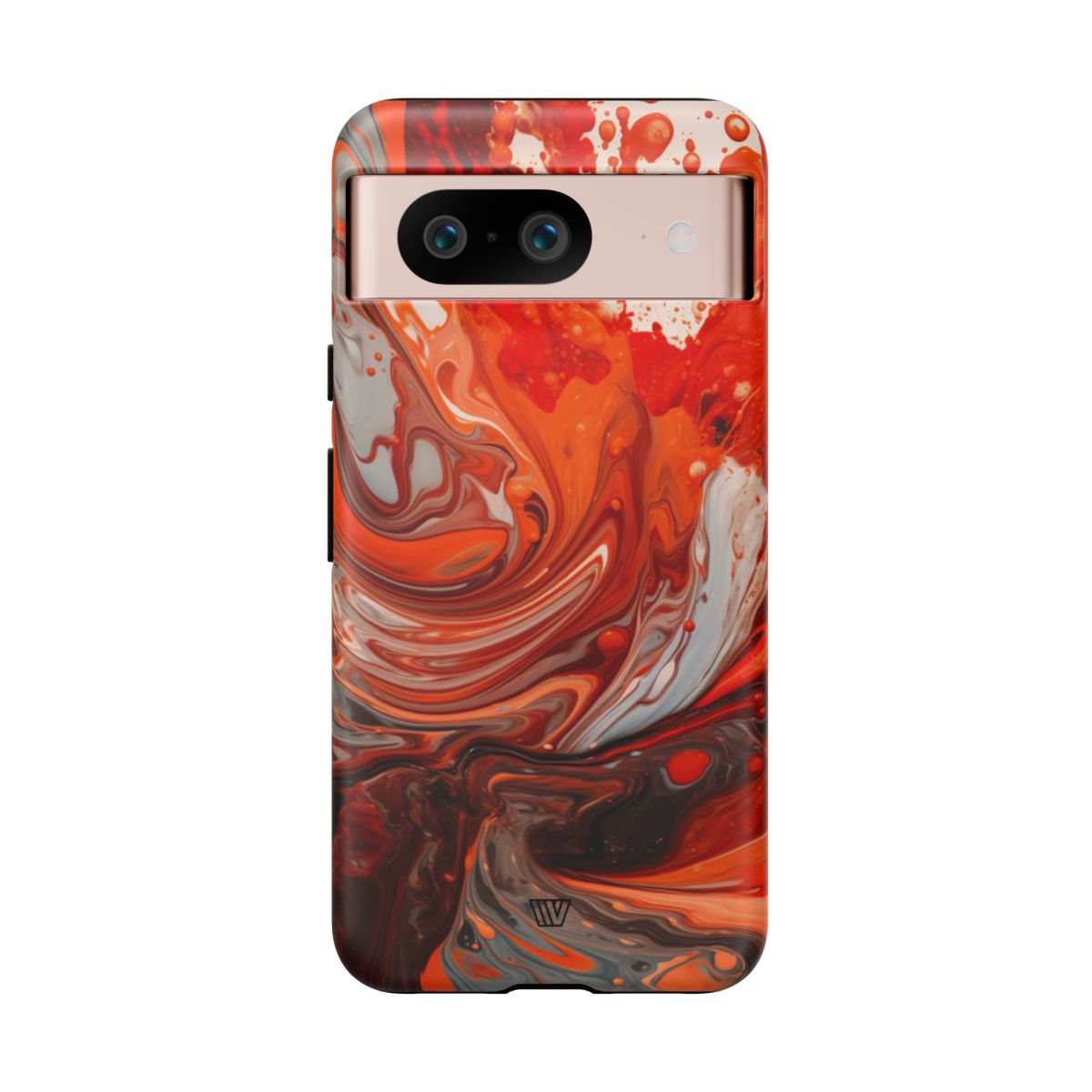 White Fire Paint Swirl Tough Phone Case