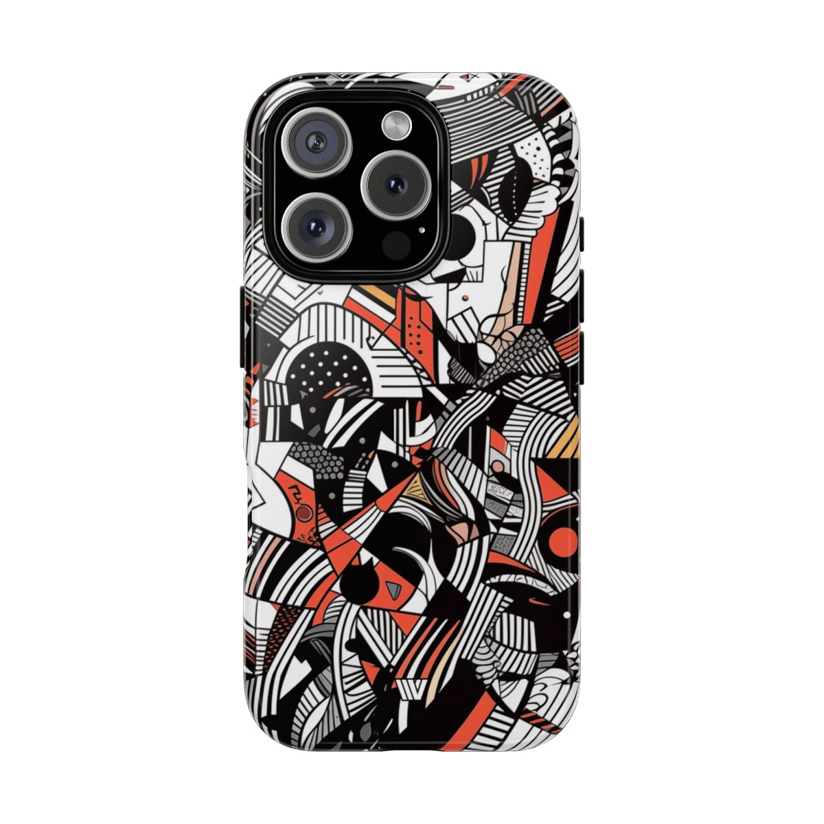 Abstract Doodle Tough Phone Case Dual-Layer Protection