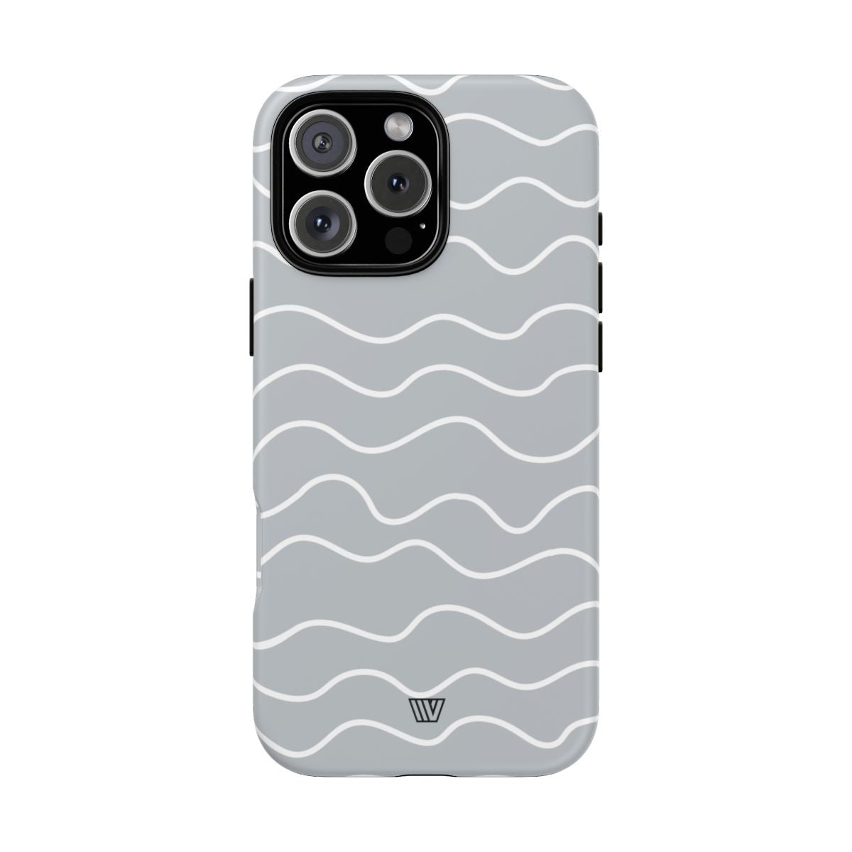 Tough Phone Case Gray Waves Dual-Layer Protection