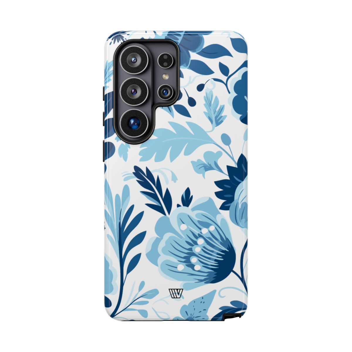 Blue White Flowers Tough Phone Case
