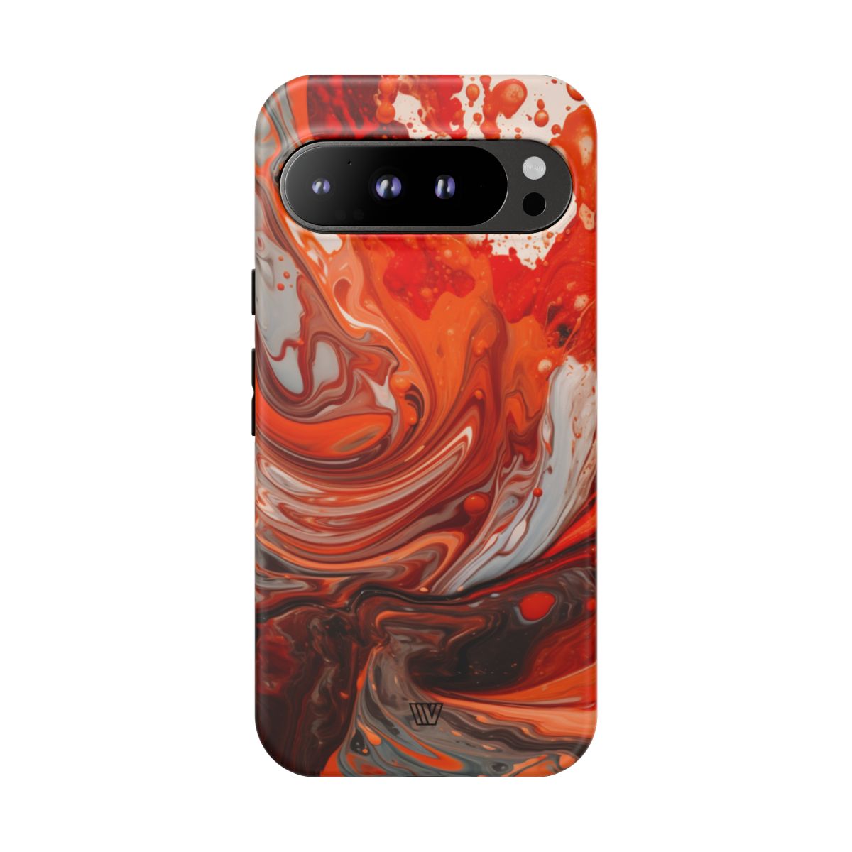 White Fire Paint Swirl Tough Phone Case
