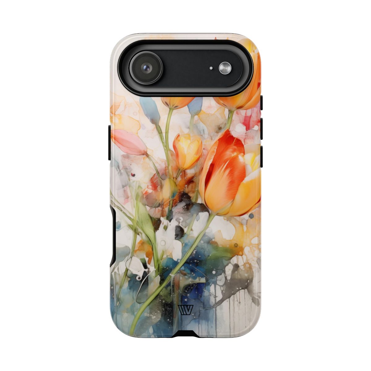 Watercolor Tulips Tough Phone Case Impact Resistant Polycarbonate Shell