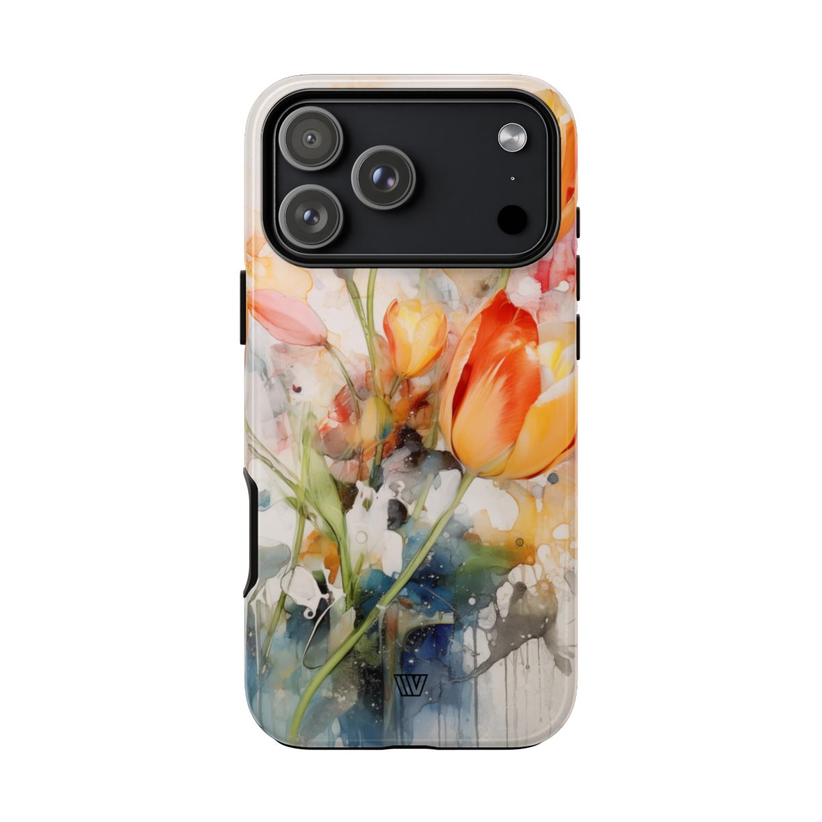 Watercolor Tulips Tough Phone Case Impact Resistant Polycarbonate Shell