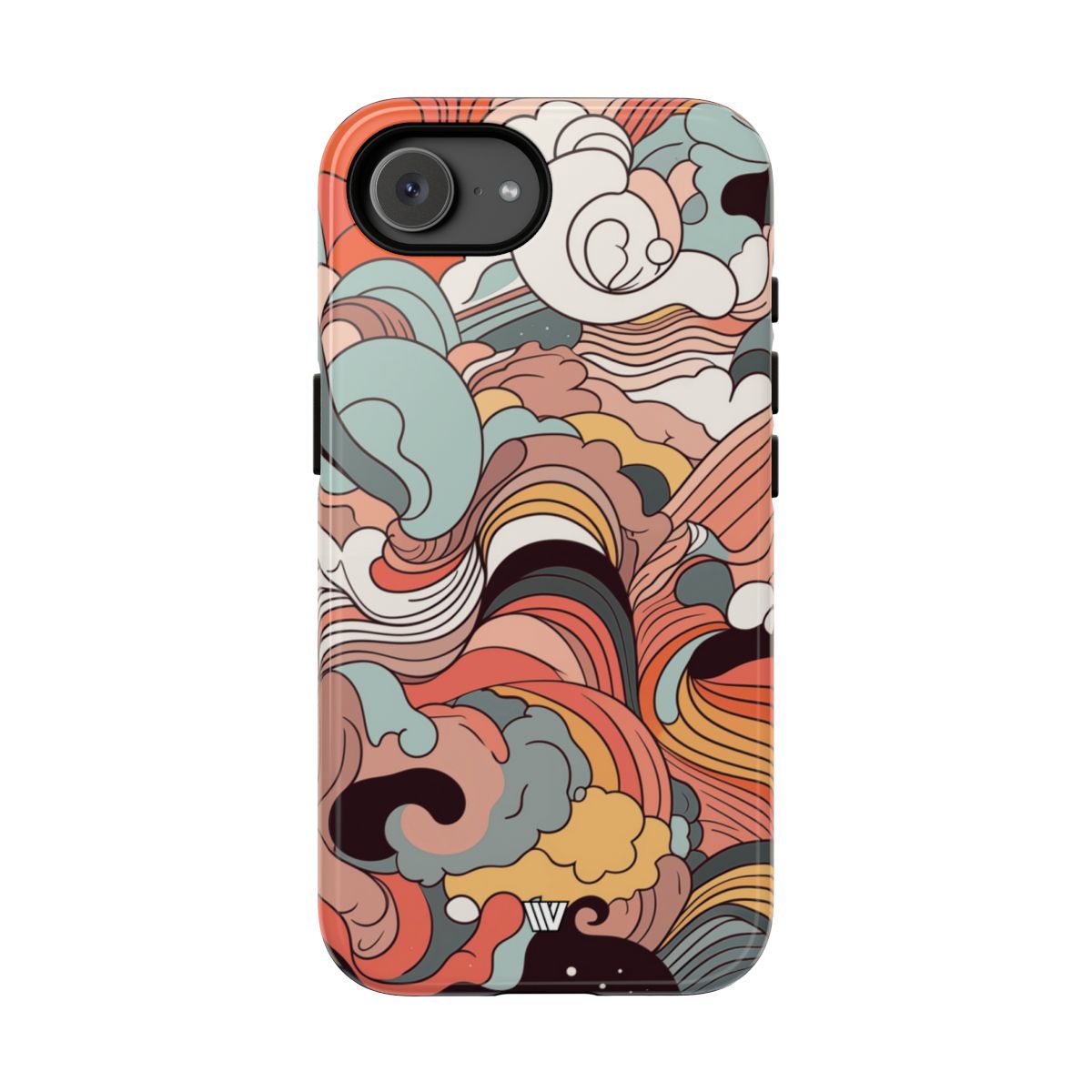 Abstract Doodle Clouds Tough Phone Case
