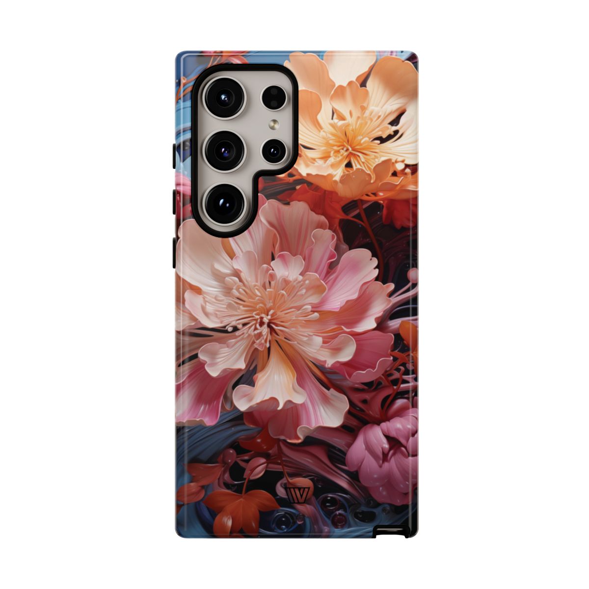 Paint Swirl Flowers Tough Phone Case