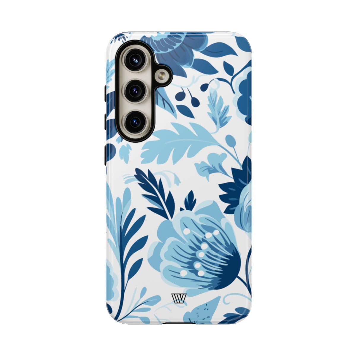Blue White Flowers Tough Phone Case