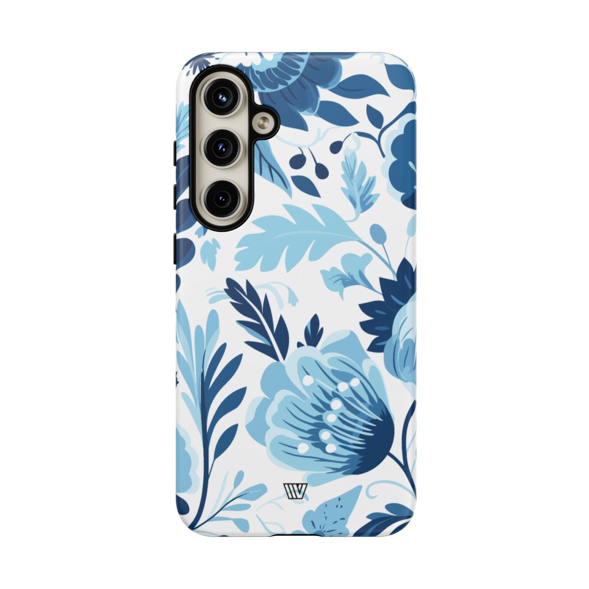 Blue White Flowers Tough Phone Case