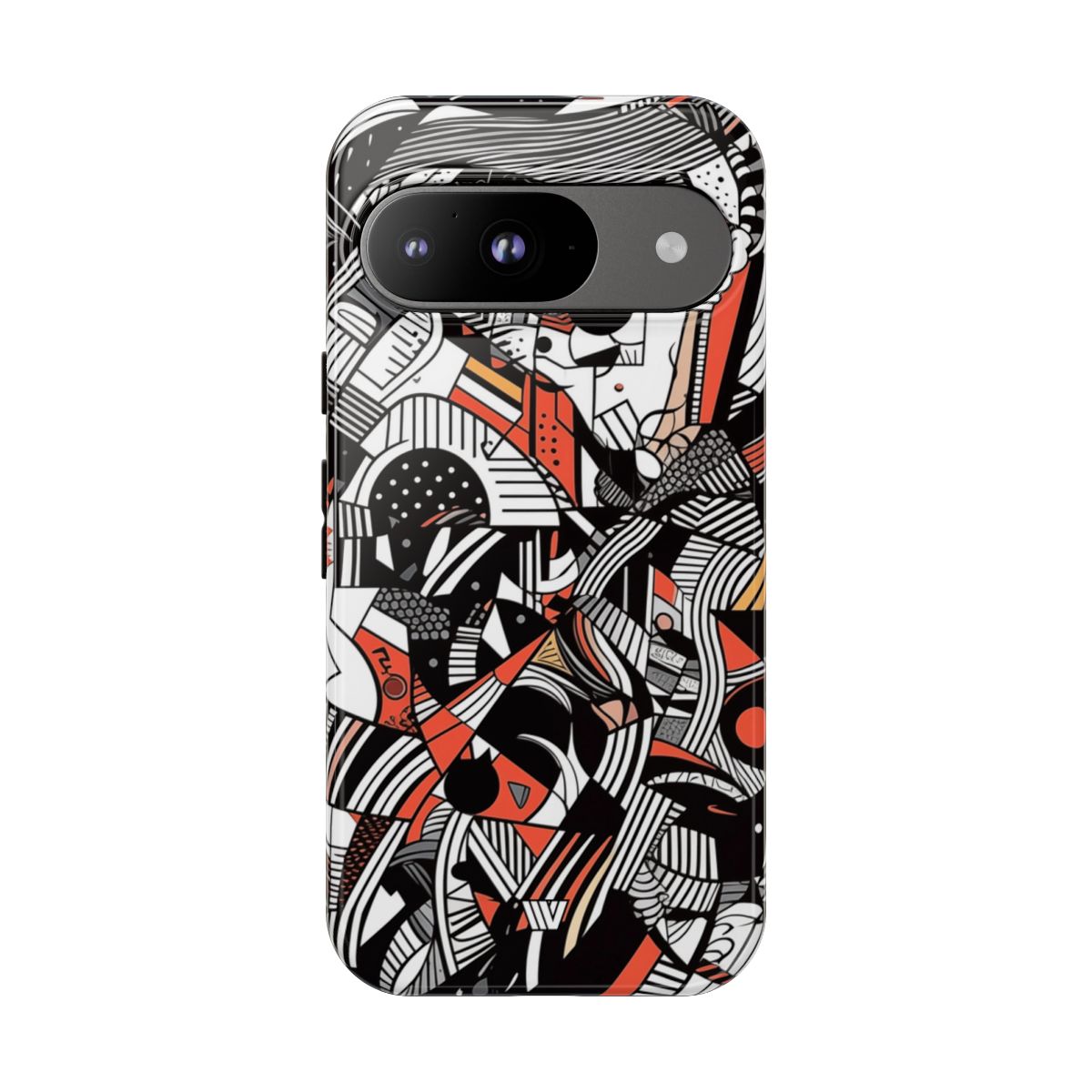 Abstract Doodle Tough Phone Case Dual-Layer Protection