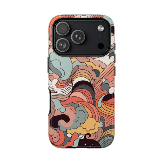 Abstract Doodle Clouds Tough Phone Case