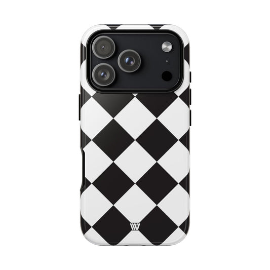 Black & White Diamond Tough Phone Case Dual-layer Protection
