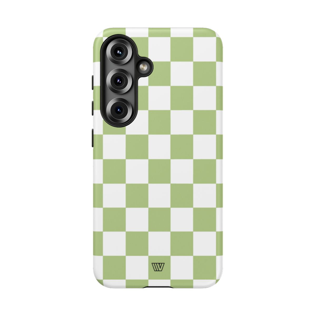 Pale Olive White Checkerboard Tough Phone Case