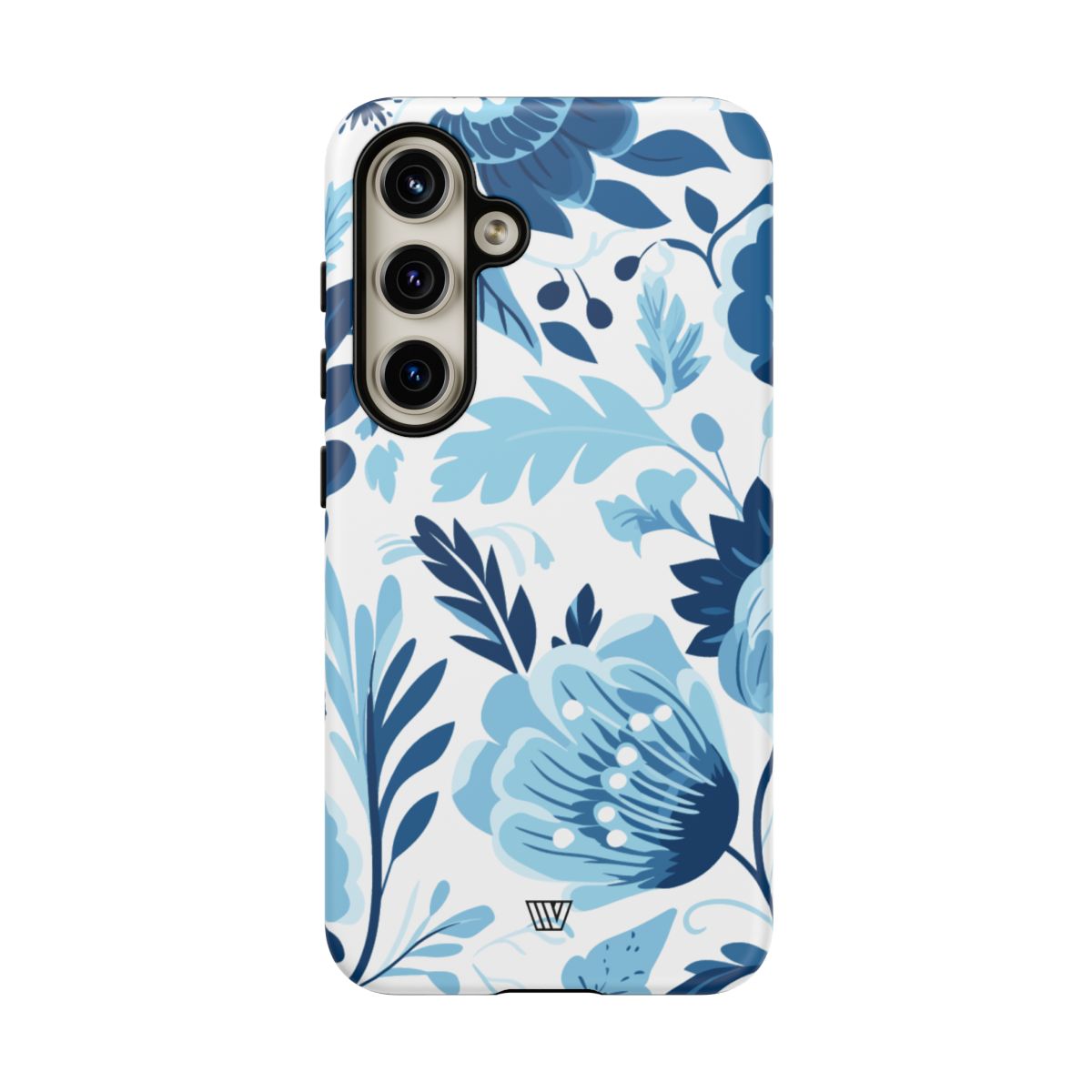 Blue White Flowers Tough Phone Case