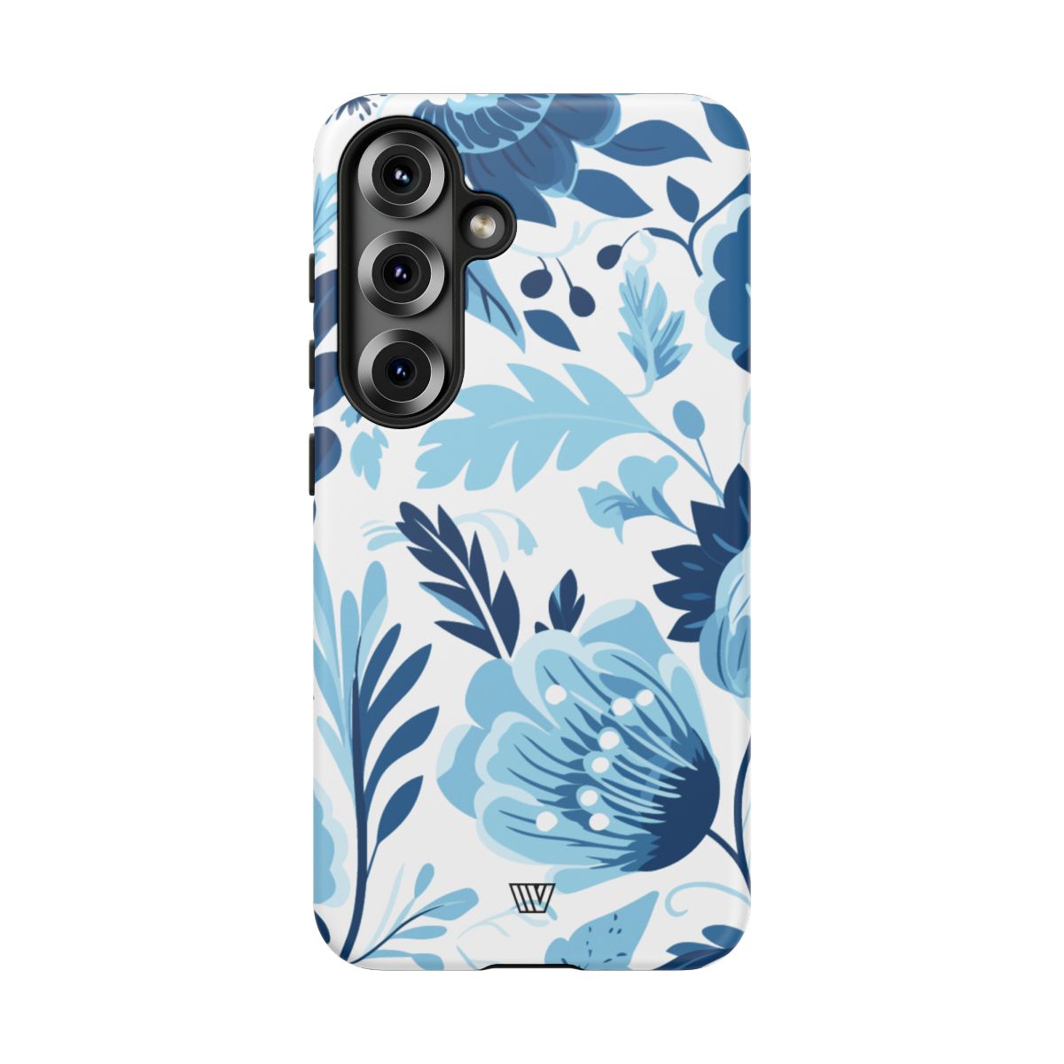 Blue White Flowers Tough Phone Case