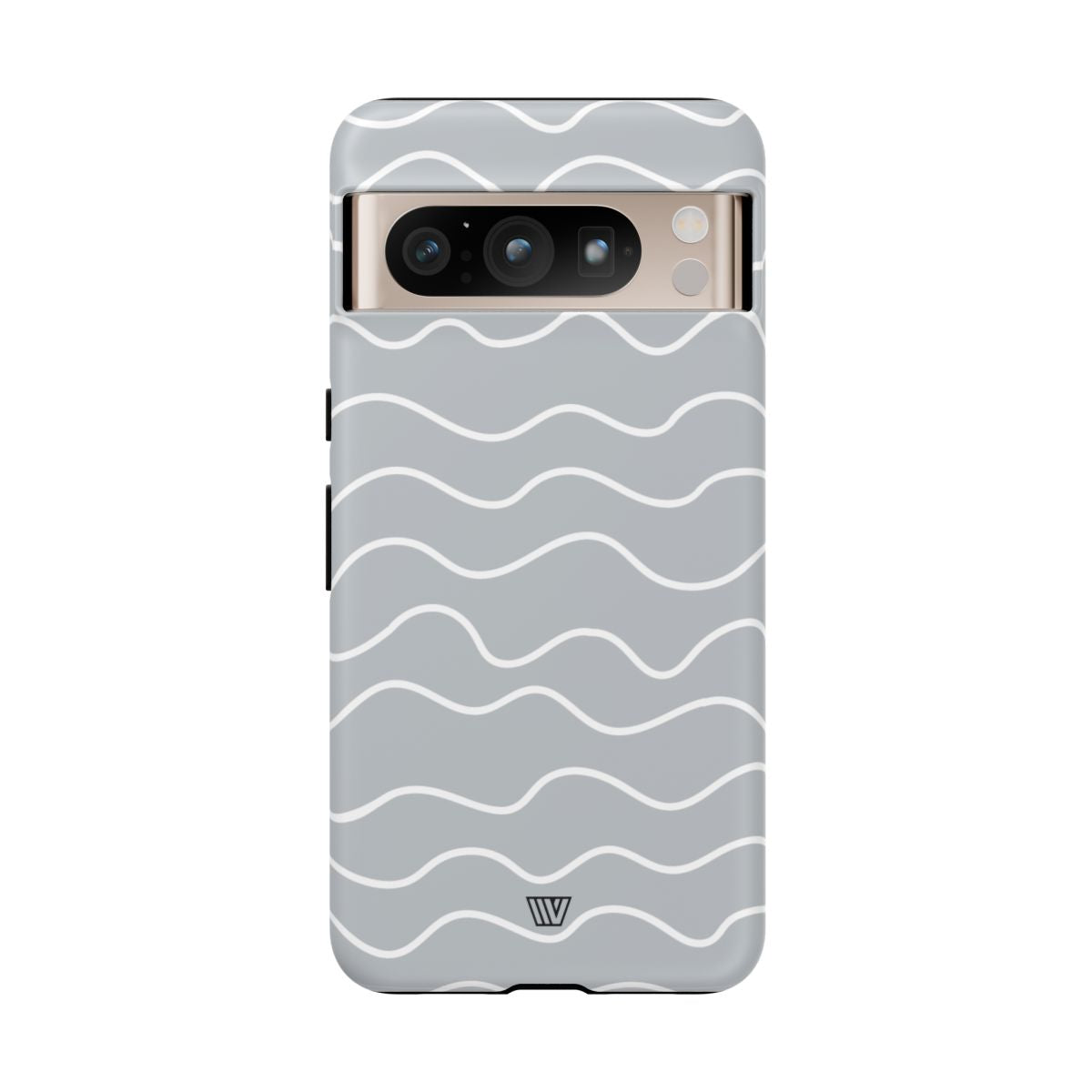 Tough Phone Case Gray Waves Dual-Layer Protection