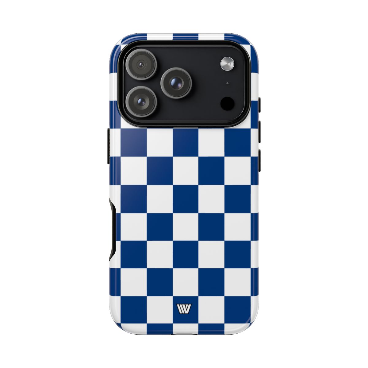 Blue White Checkerboard Tough Phone Case