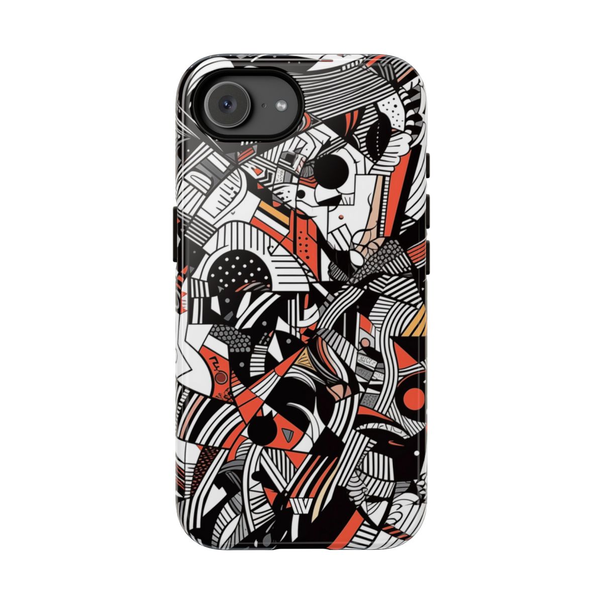 Abstract Doodle Tough Phone Case Dual-Layer Protection