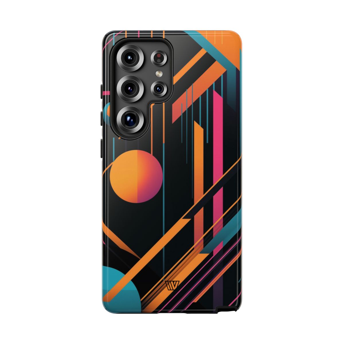 Tough Phone Case Dual-Layer Impact Resistant BOLD RETRO LINES