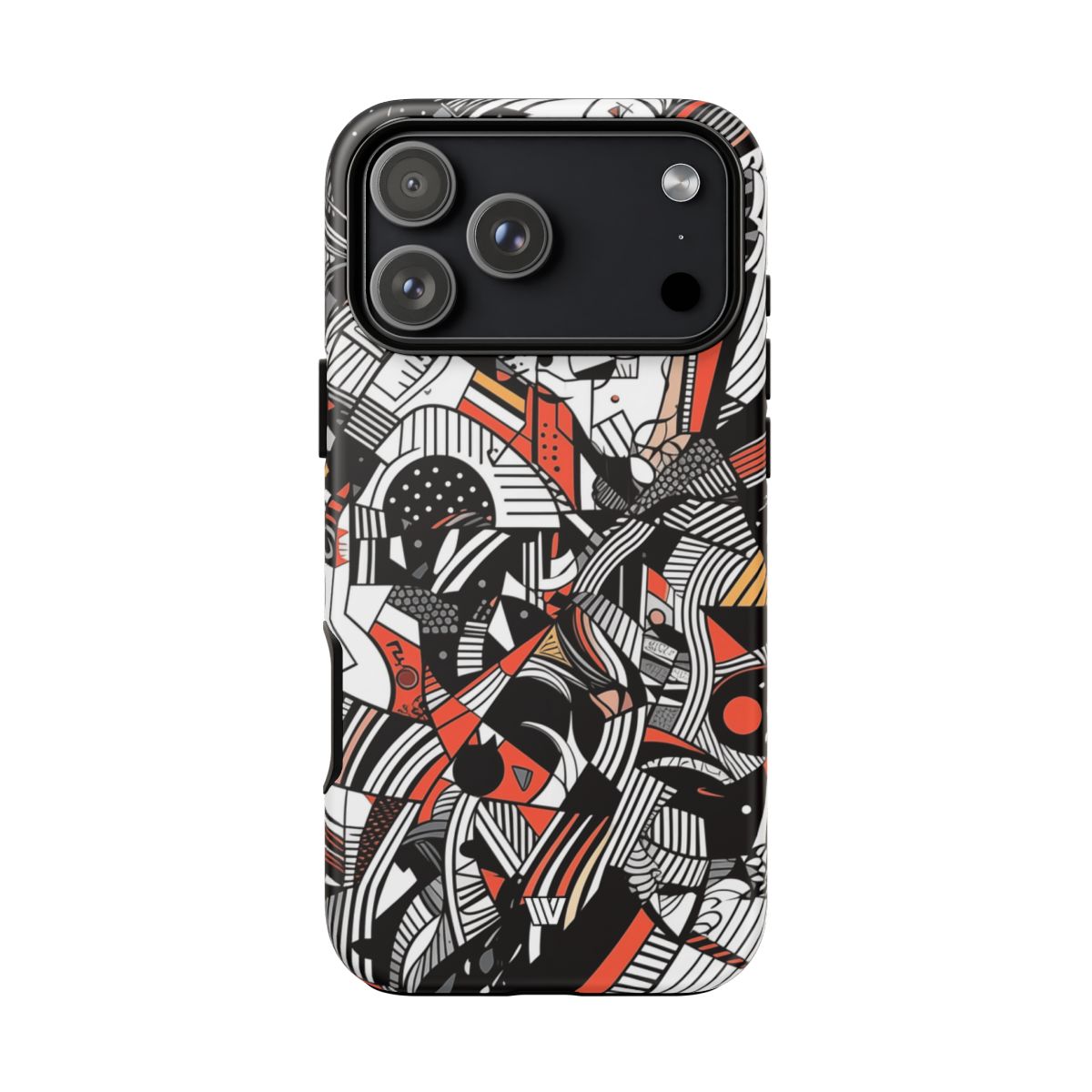 Abstract Doodle Tough Phone Case Dual-Layer Protection