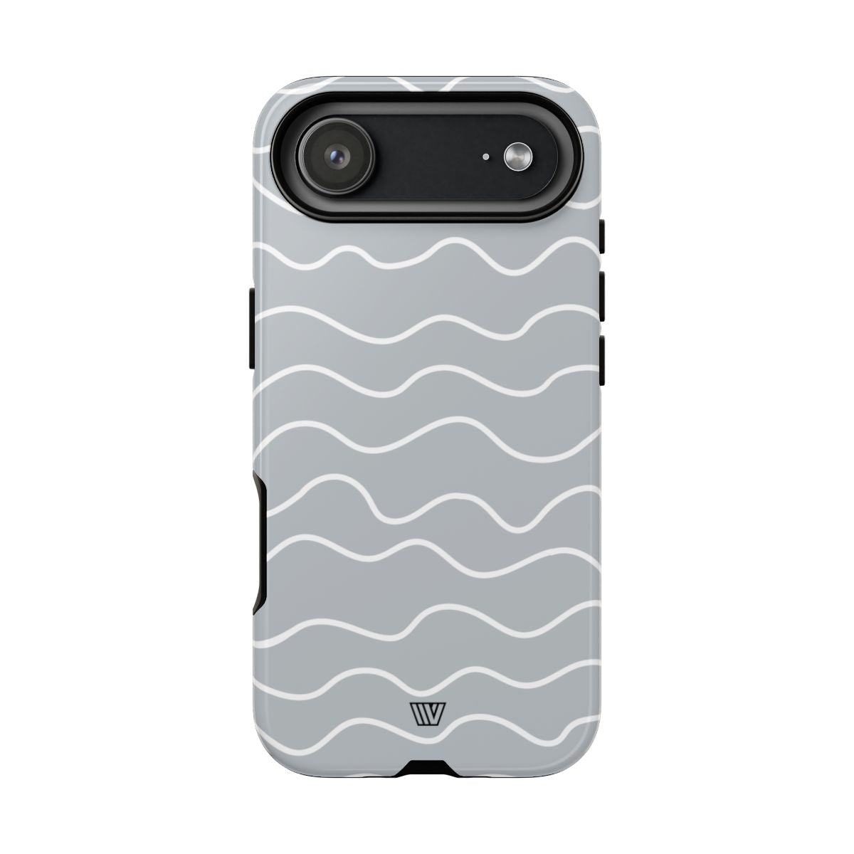 Tough Phone Case Gray Waves Dual-Layer Protection