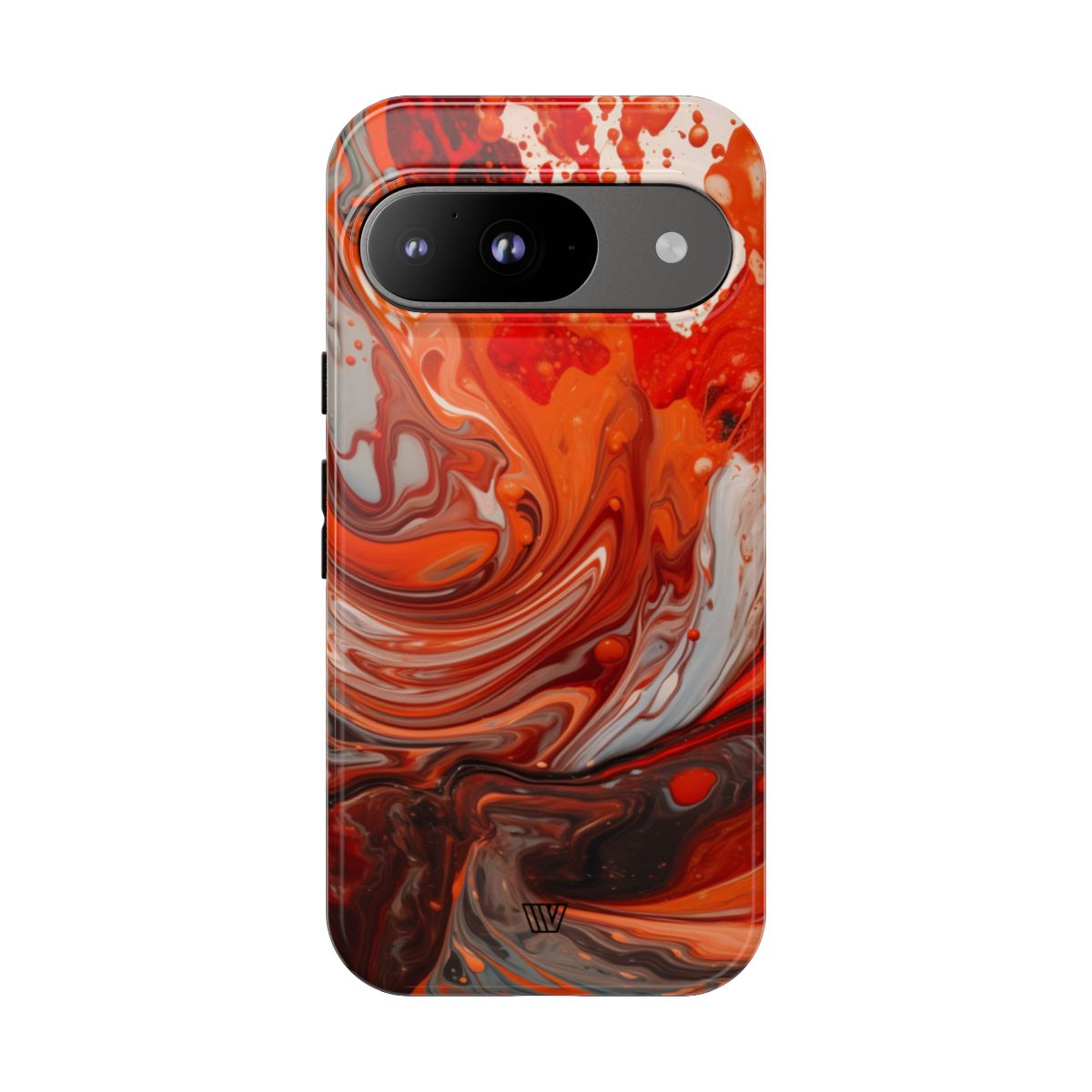 White Fire Paint Swirl Tough Phone Case