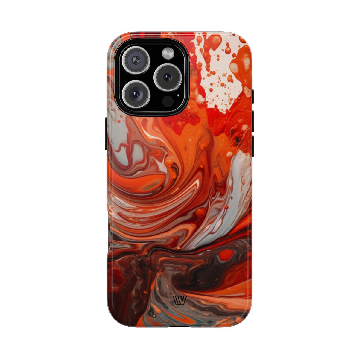 White Fire Paint Swirl Tough Phone Case
