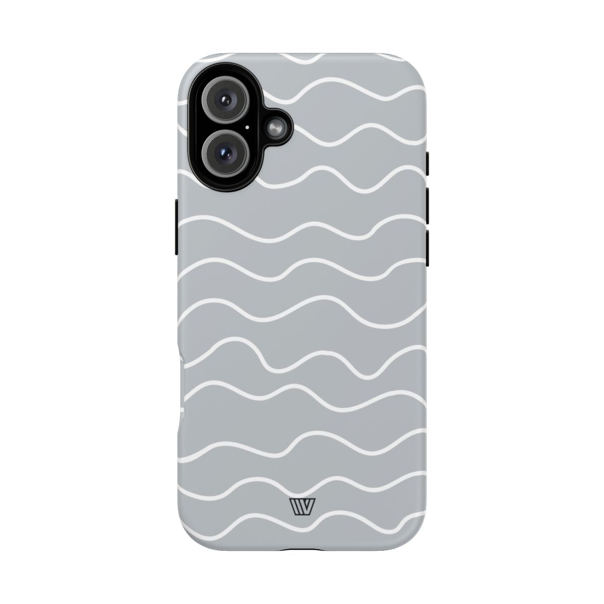 Tough Phone Case Gray Waves Dual-Layer Protection