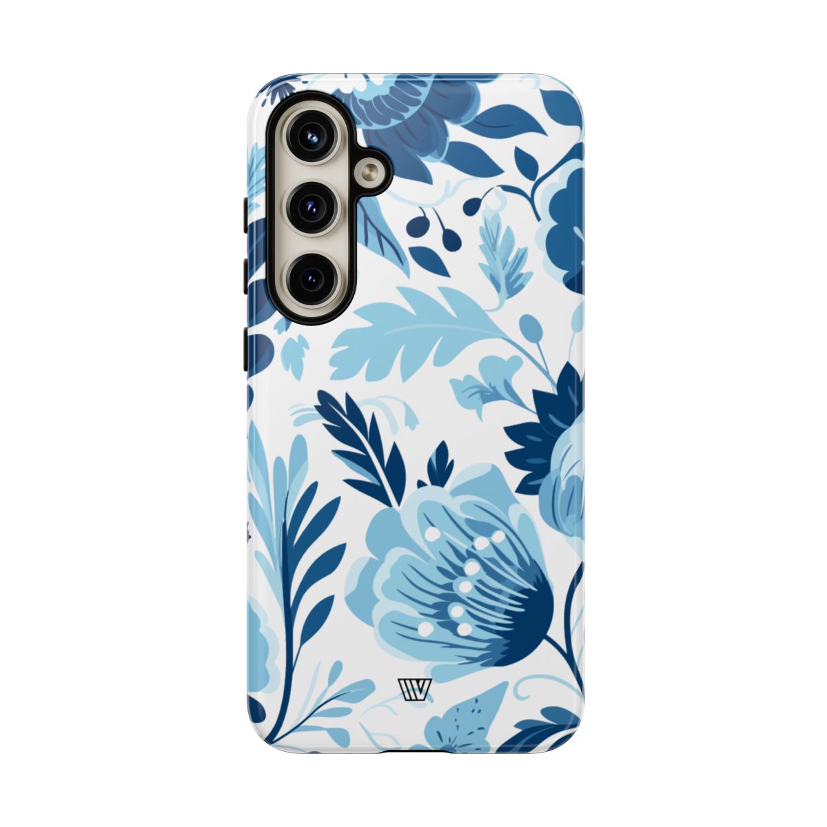 Blue White Flowers Tough Phone Case