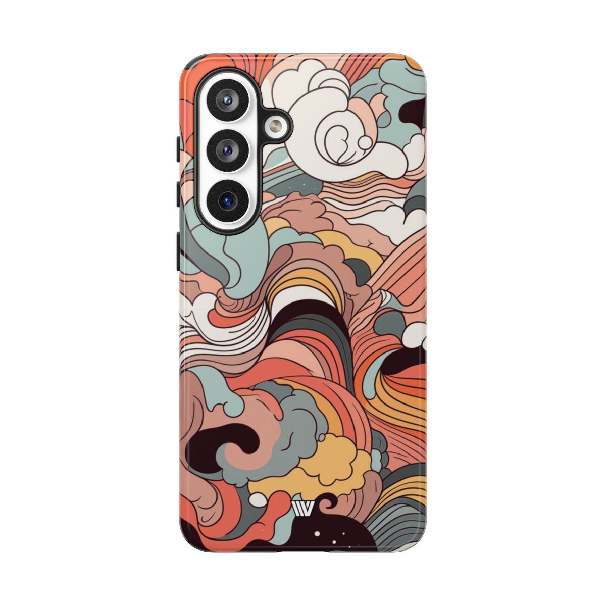 Abstract Doodle Clouds Tough Phone Case