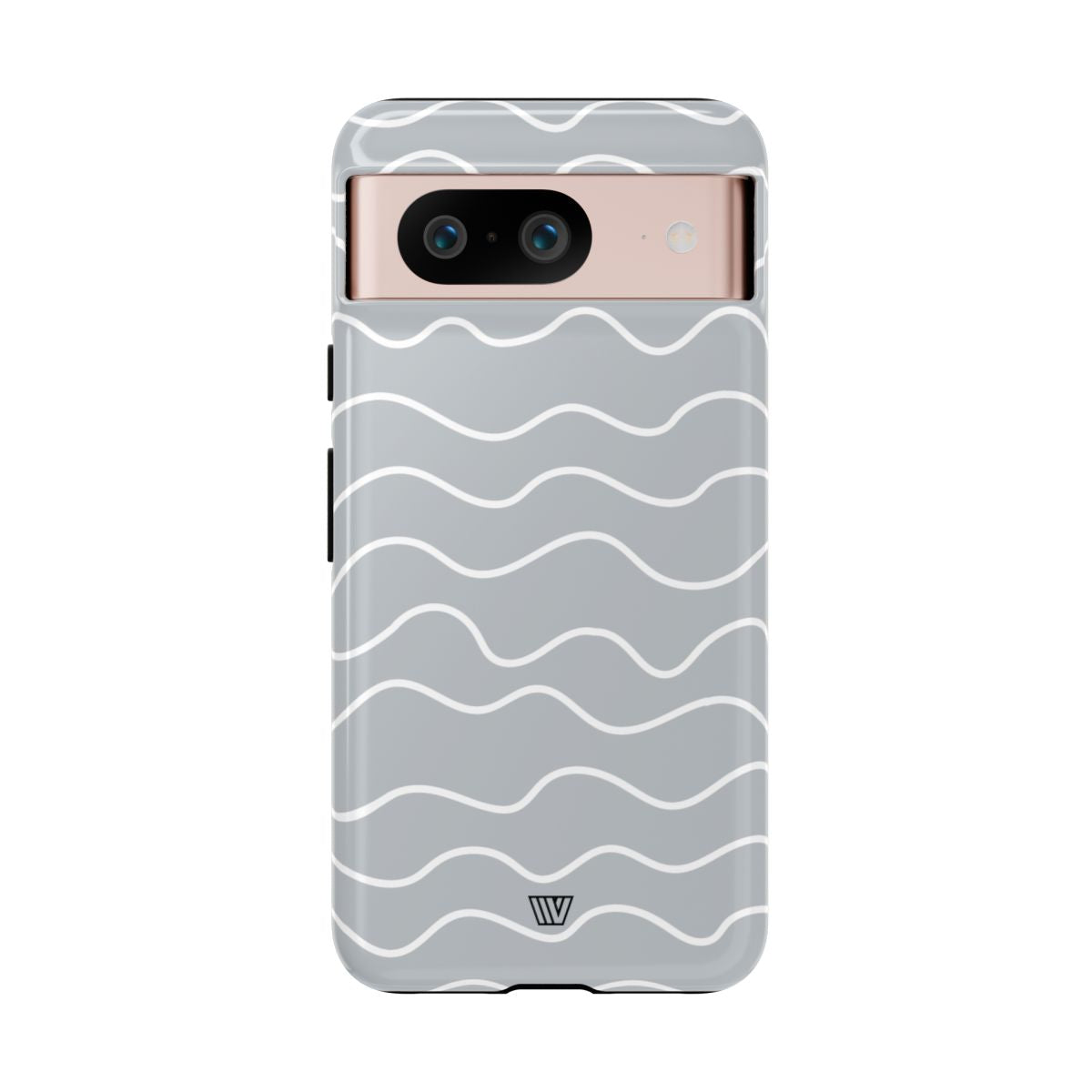 Tough Phone Case Gray Waves Dual-Layer Protection