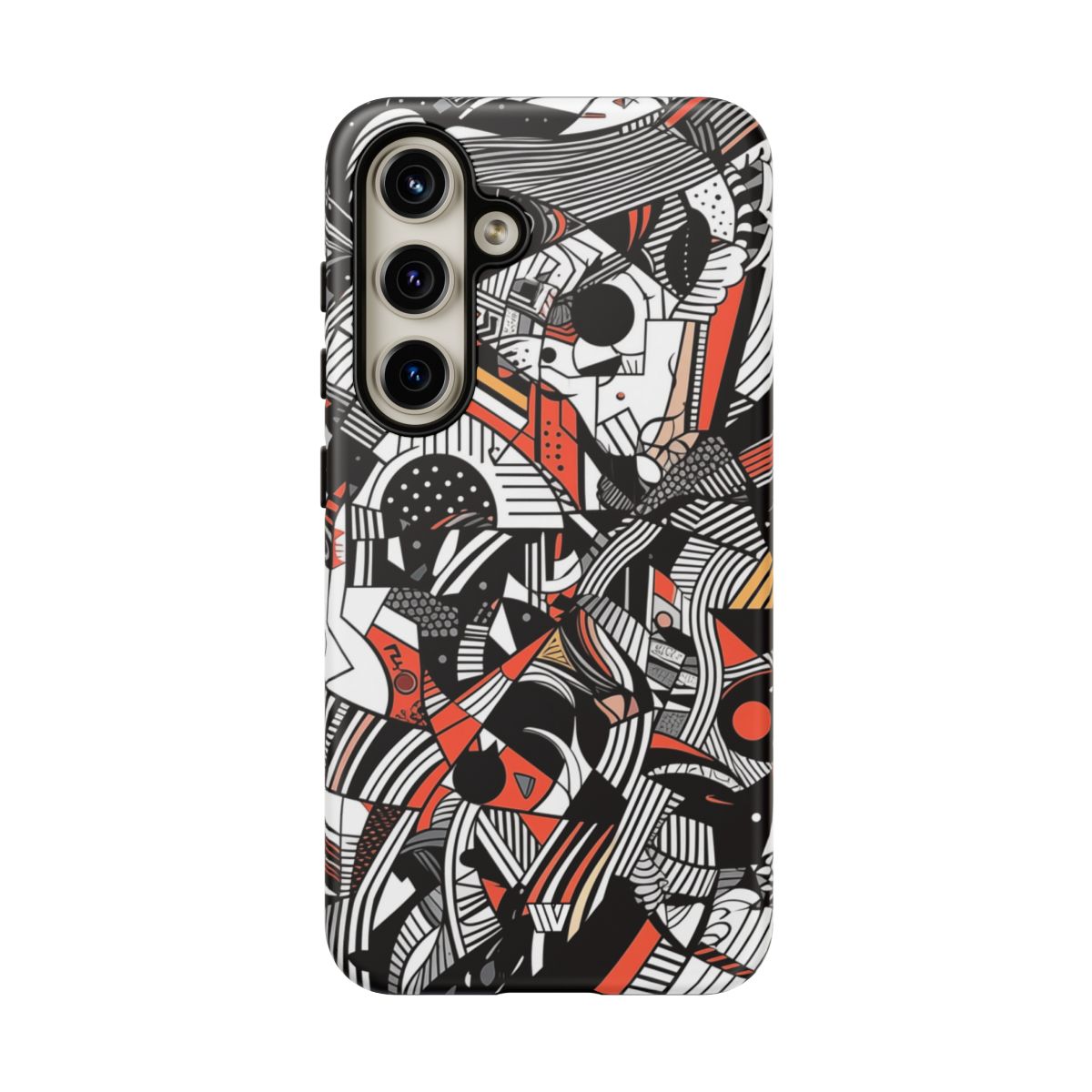 Abstract Doodle Tough Phone Case Dual-Layer Protection
