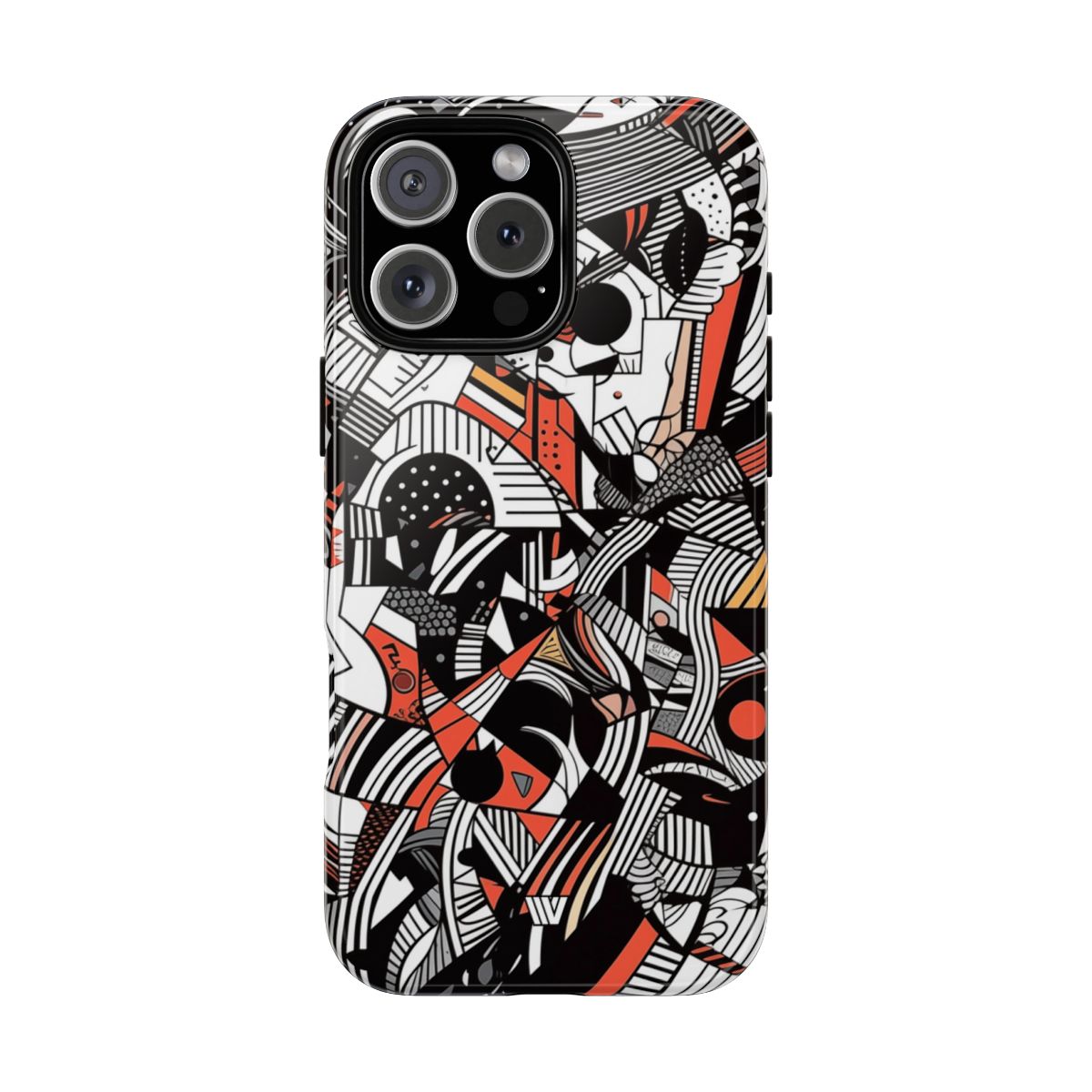 Abstract Doodle Tough Phone Case Dual-Layer Protection