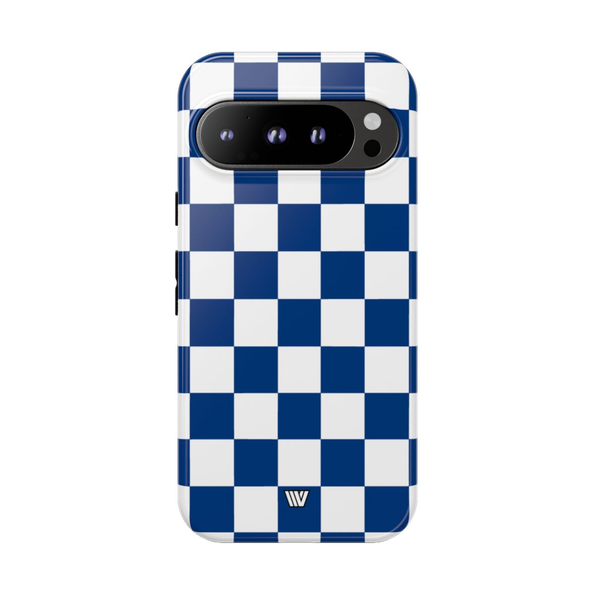 Blue White Checkerboard Tough Phone Case