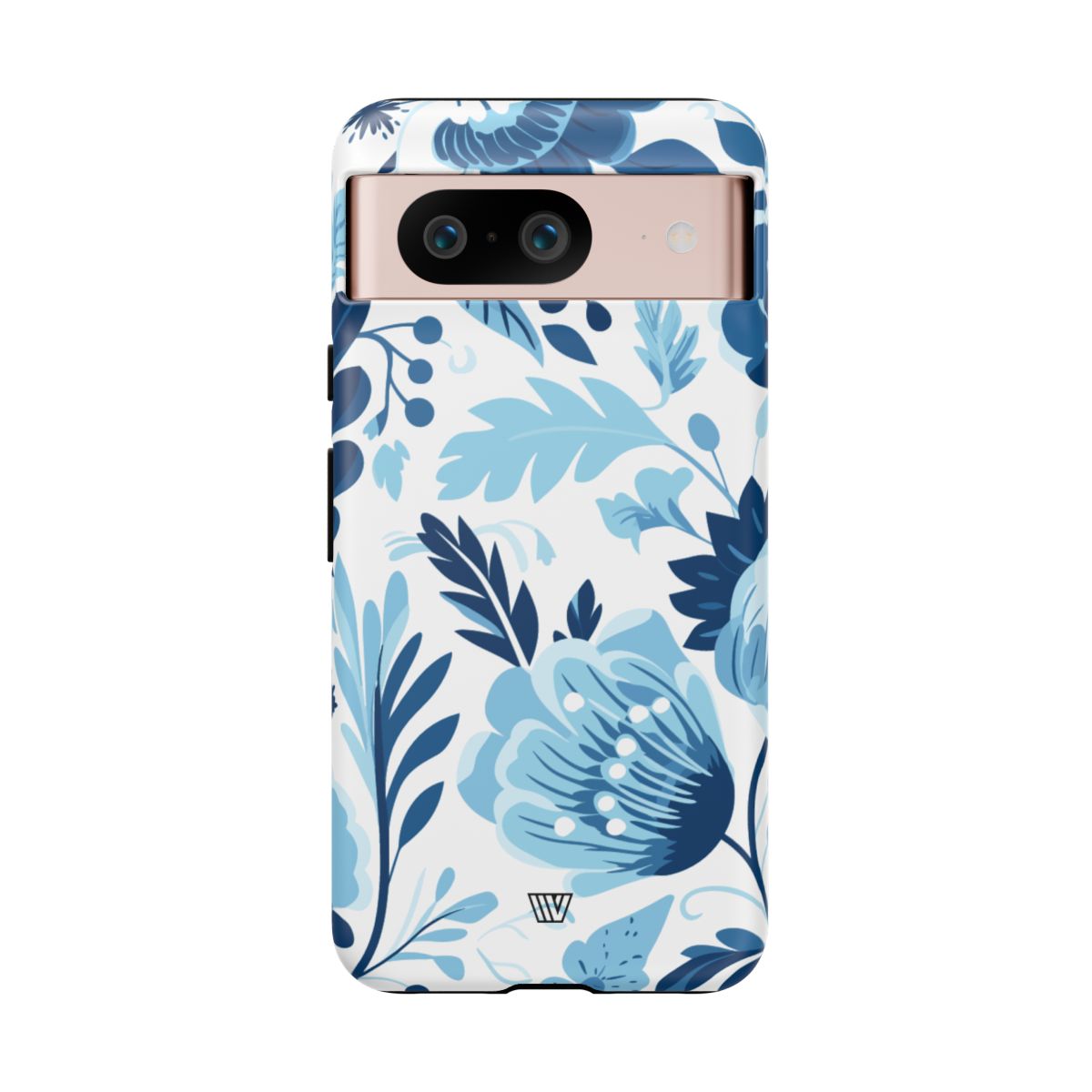 Blue White Flowers Tough Phone Case