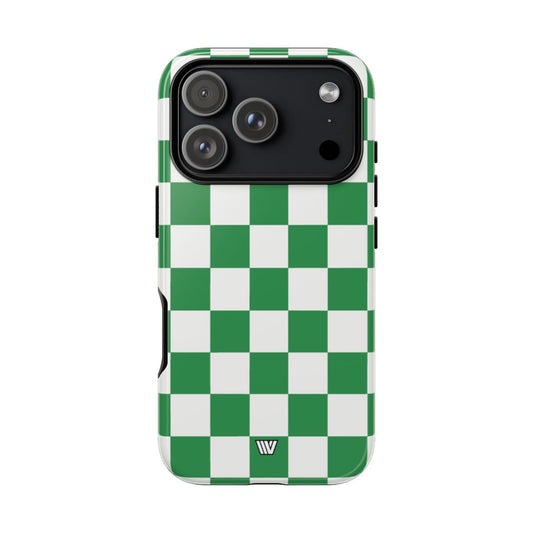 Green White Checkerboard Tough Phone Case