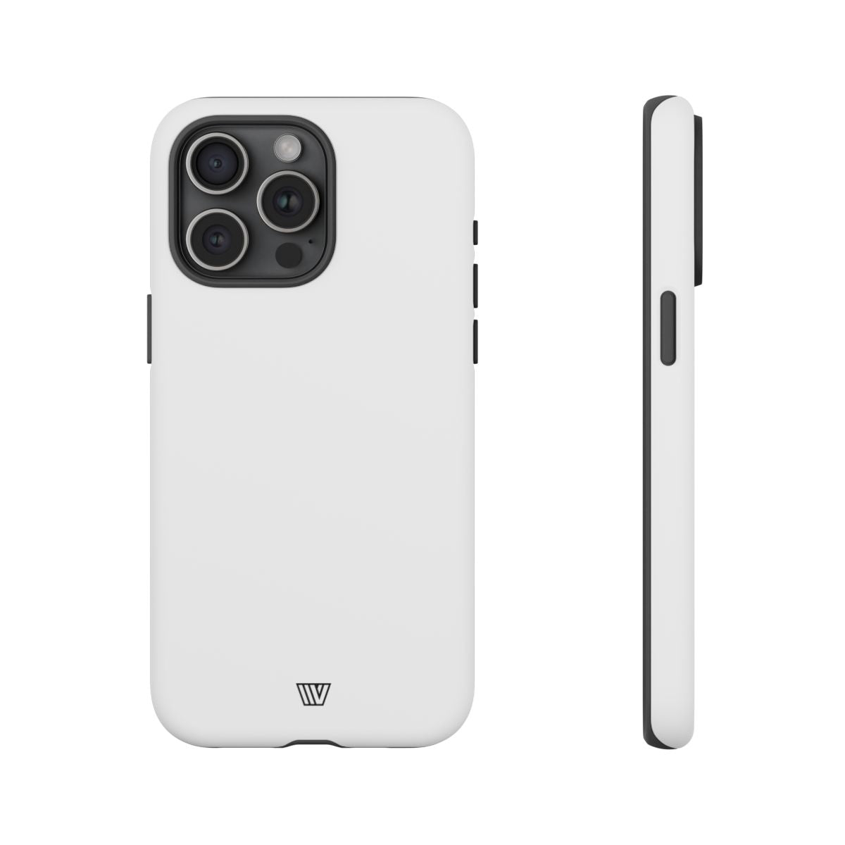 All White Tough Phone Case Protective Dual-Layer Polycarbonate Shell