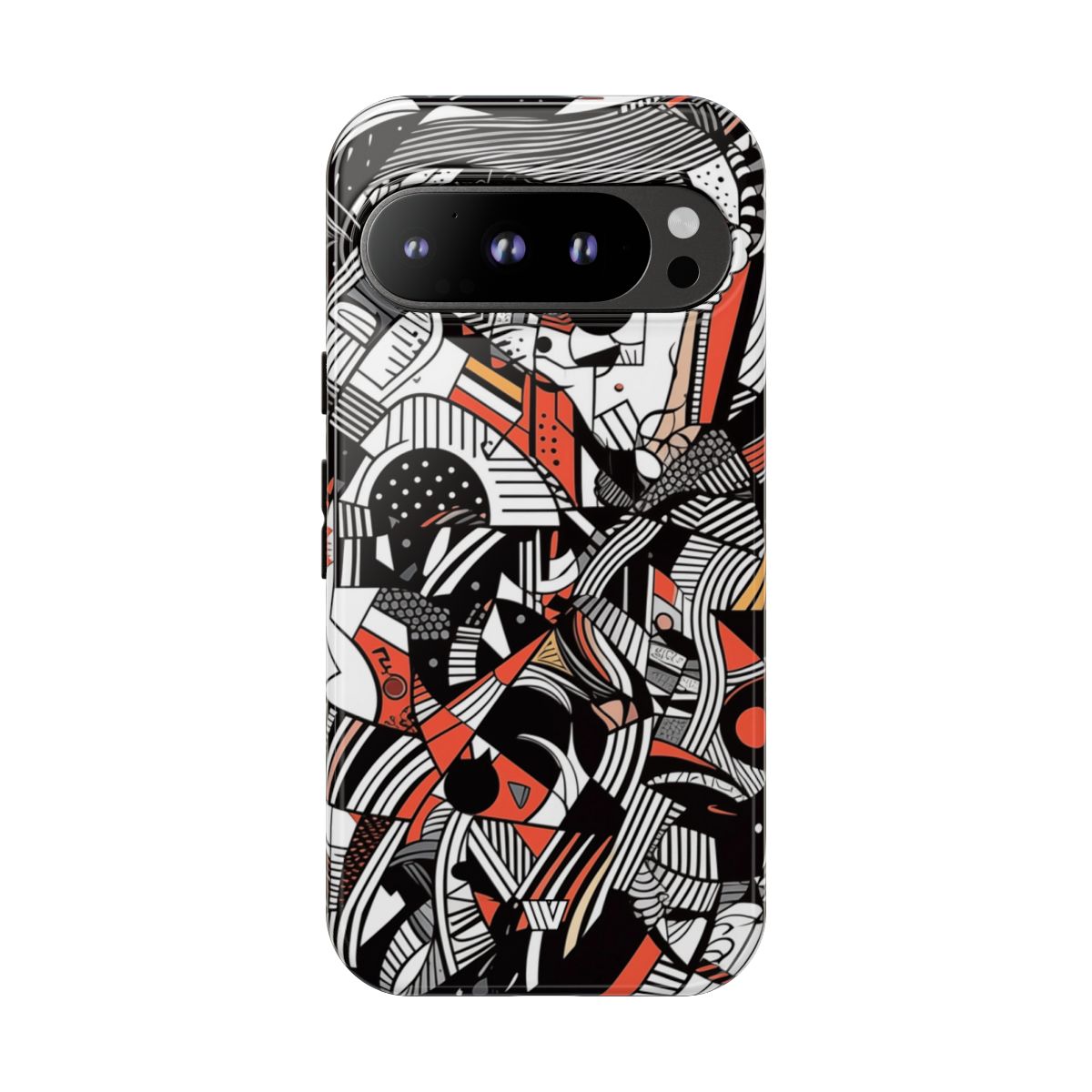 Abstract Doodle Tough Phone Case Dual-Layer Protection
