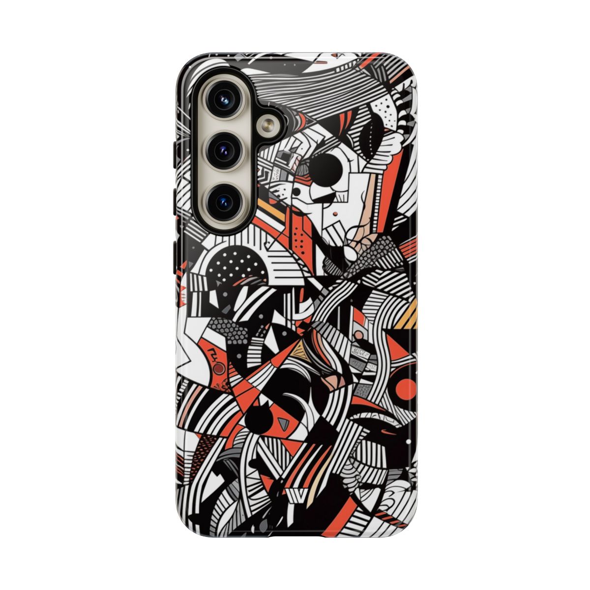 Abstract Doodle Tough Phone Case Dual-Layer Protection
