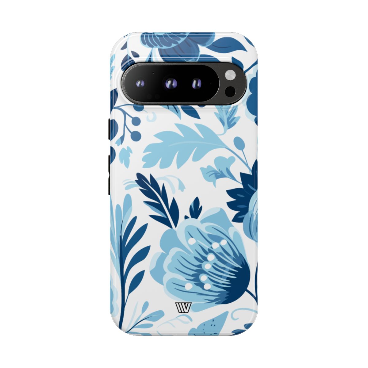 Blue White Flowers Tough Phone Case