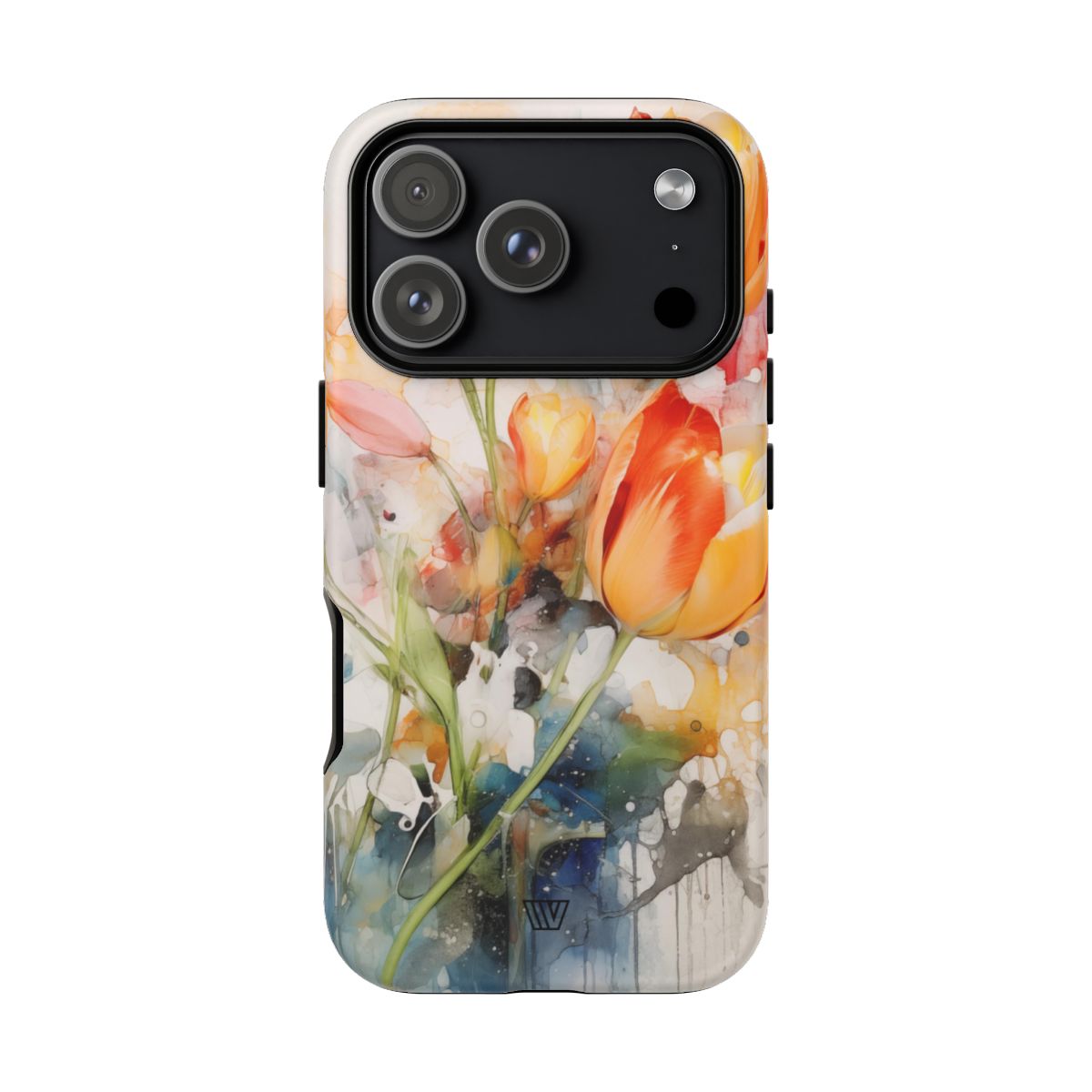 Watercolor Tulips Tough Phone Case Impact Resistant Polycarbonate Shell